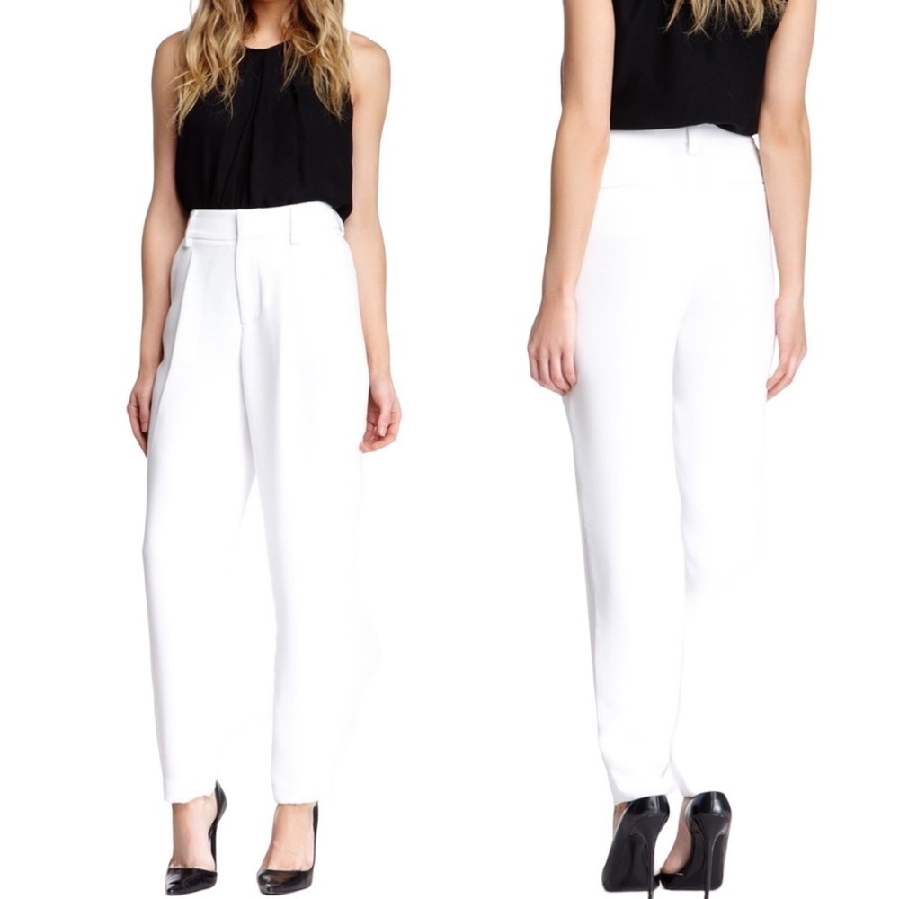 Alice + Olivia High Rise Pleated Pants Size 10 Clean Girl Aesthetic Minimalist